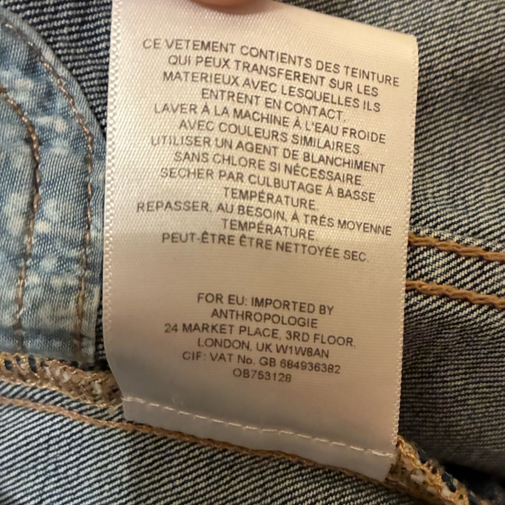Anthropologie Pilcro & the Letterpress Denim Jacket Gingham Embroidered Lace S - Picture 9 of 12